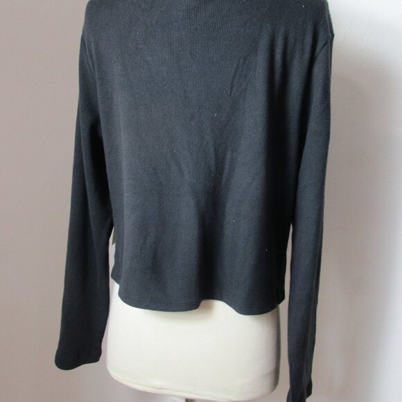 No Boundaries Sweater Womens 2XL‎ Black Knitted Stretch Long Sleeve Wrap V-Neck - Picture 2 of 6